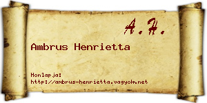 Ambrus Henrietta névjegykártya